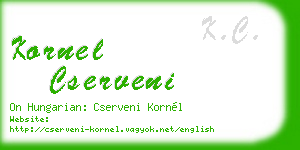 kornel cserveni business card